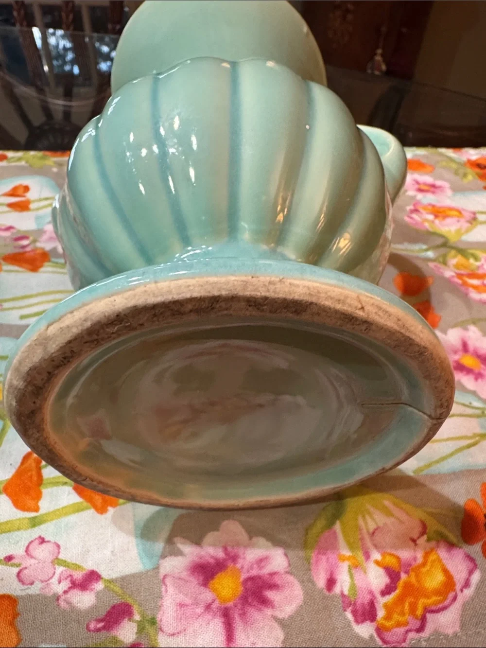 Seafoam Green Decorative Ceramic Urn Vase - USA